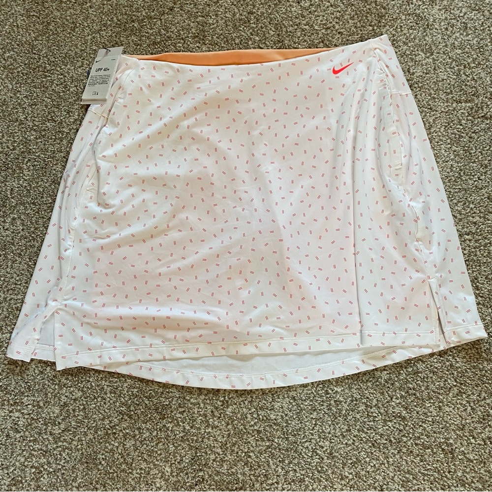 Nike Pickleball Skort, XL, White Red Coral